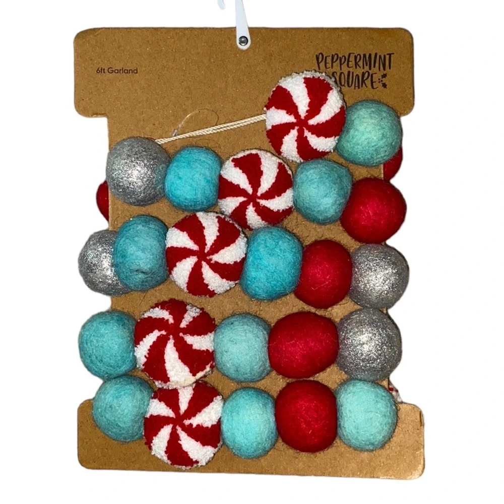 NEW holiday pom pom garland- large size